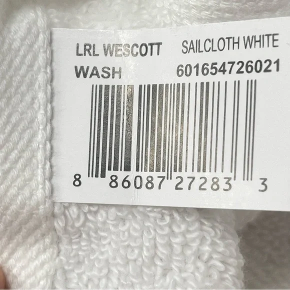 Lauren Ralph Lauren Wescott Sailcloth White set of 6 Wash cloths NWT - Picture 6 of 7